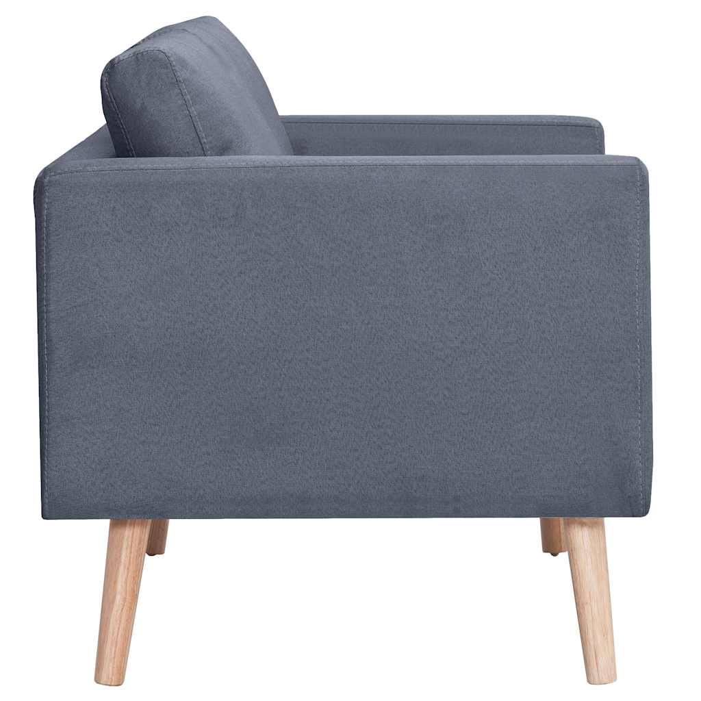 Sofagarnitur 2-Sitzer und 3-Sitzer Stoff Dunkelgrau