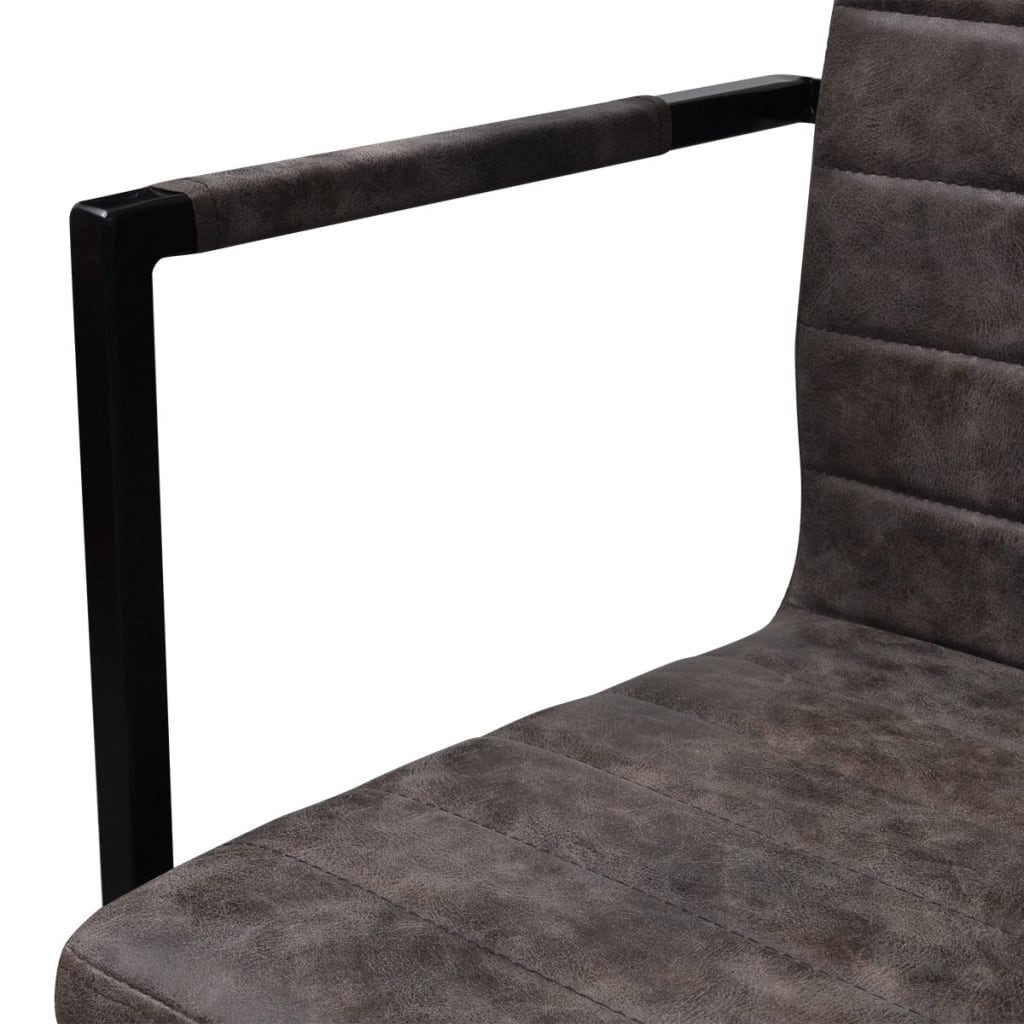 Cantilever Stol 4 stk Brunt Kunstlæder