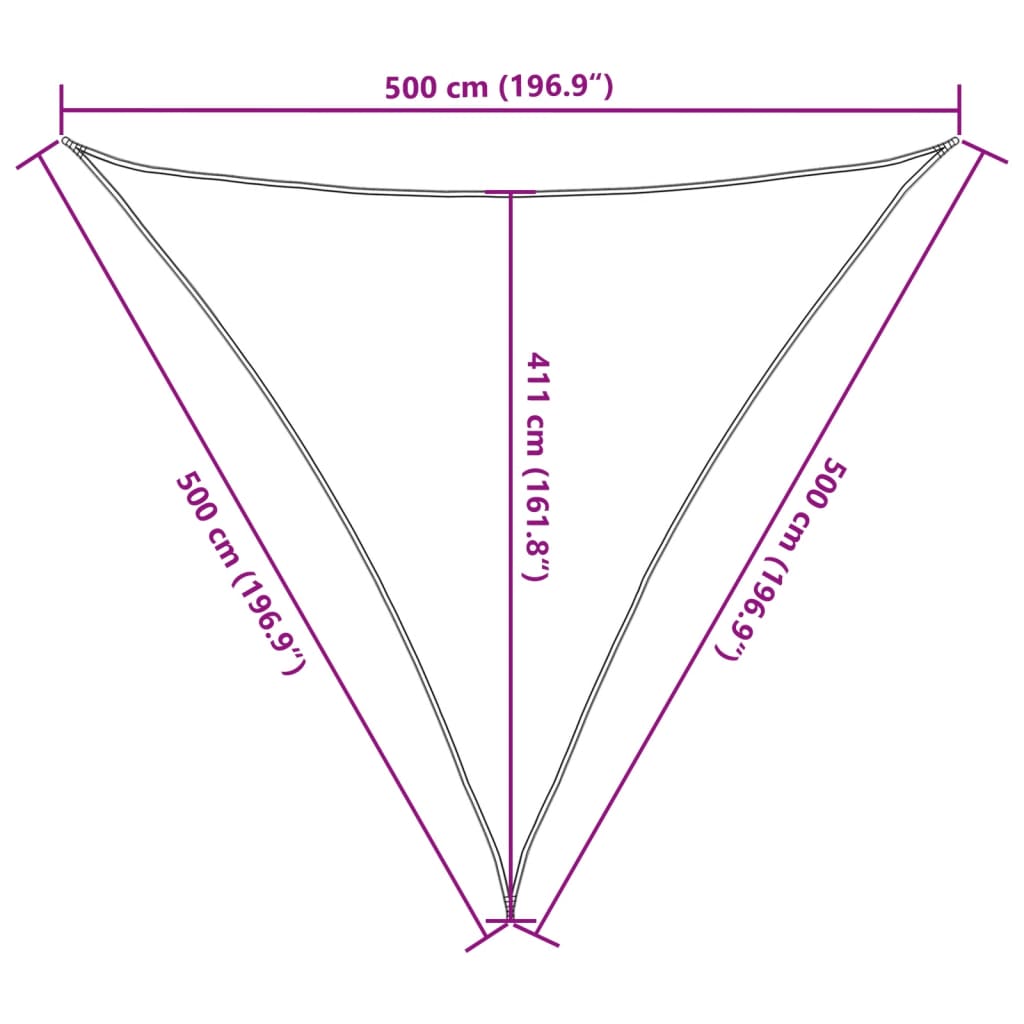 Solskærm HDPE Trekantet 5x5x5 m Antracit