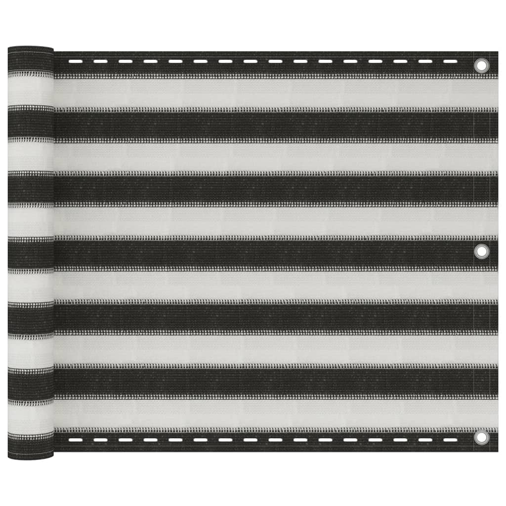 Balkonsichtschutz HDPE 75x400 cm anthrazit und weiß