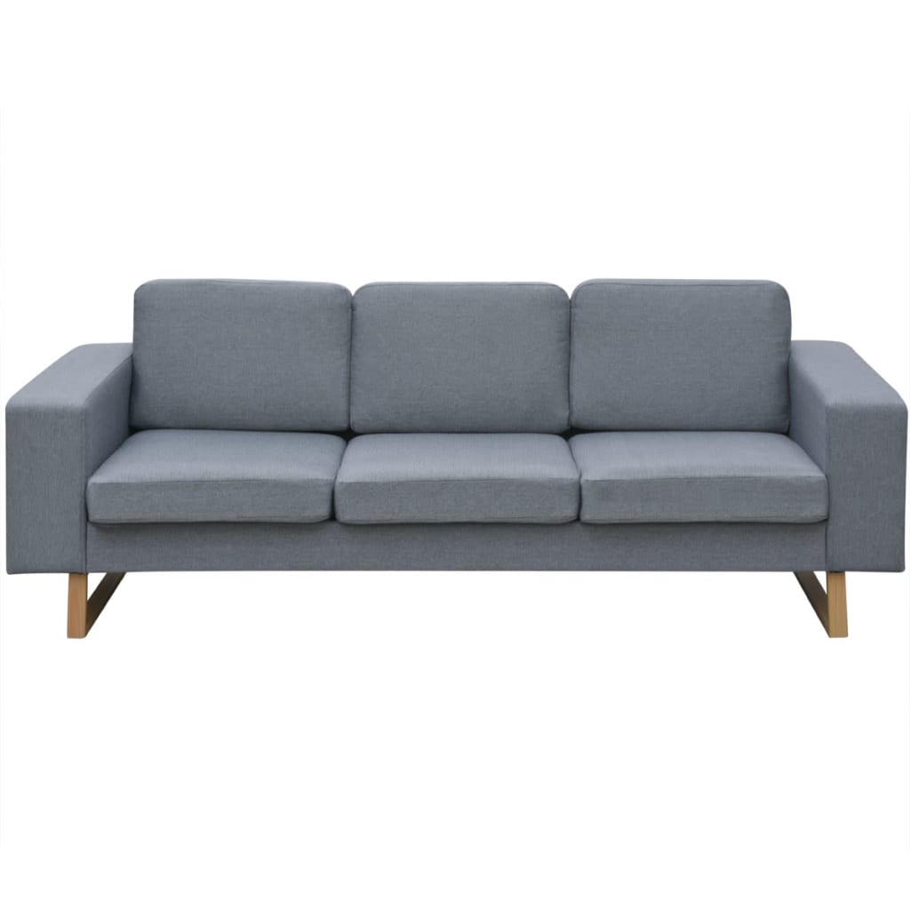 Sofa 3-personers stof lysegrå