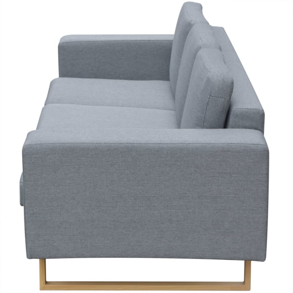 Sofa 3-personers stof lysegrå