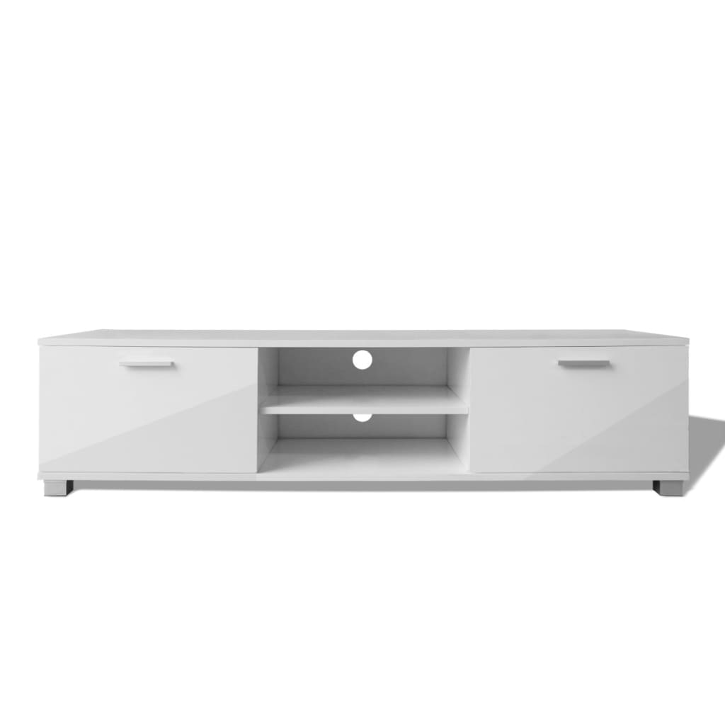 Tv-møbel højglans hvid 140x40,5x35 cm