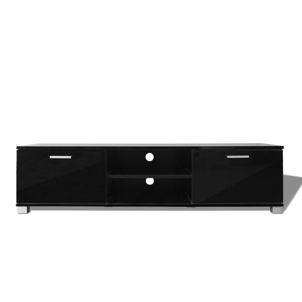 TV-møbel højglans sort 140x40,5x35 cm