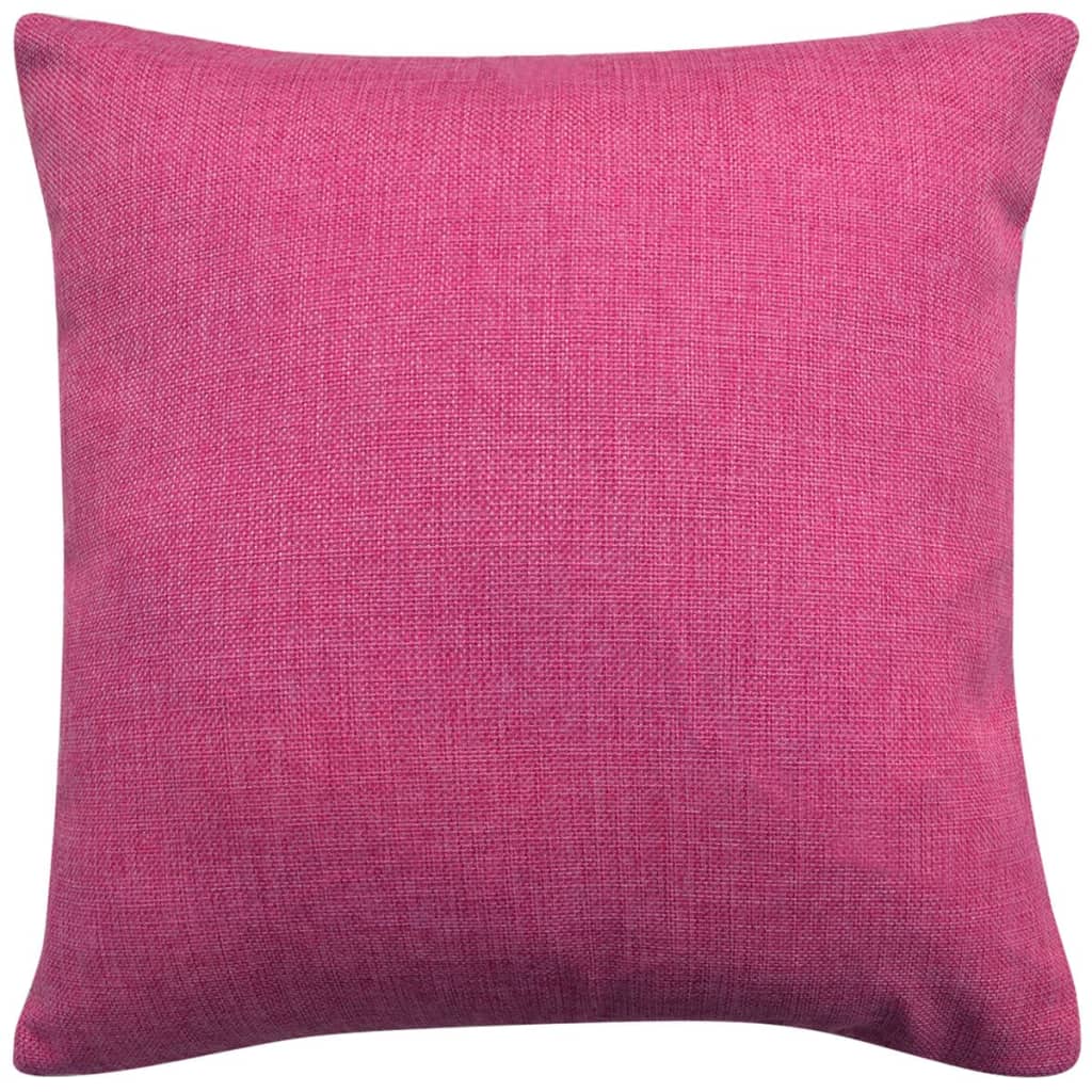 Kissenbezüge 4 Stk. Leinenoptik Rosa 40x40 cm
