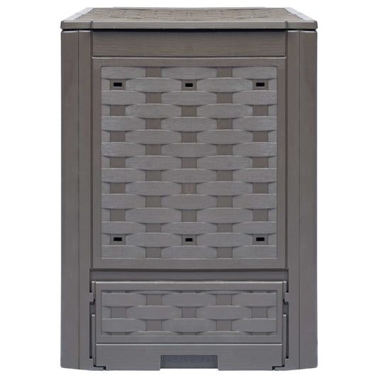 Gartenkomposter Braun 60x60x83 cm 300 L Kunststoff Rattan