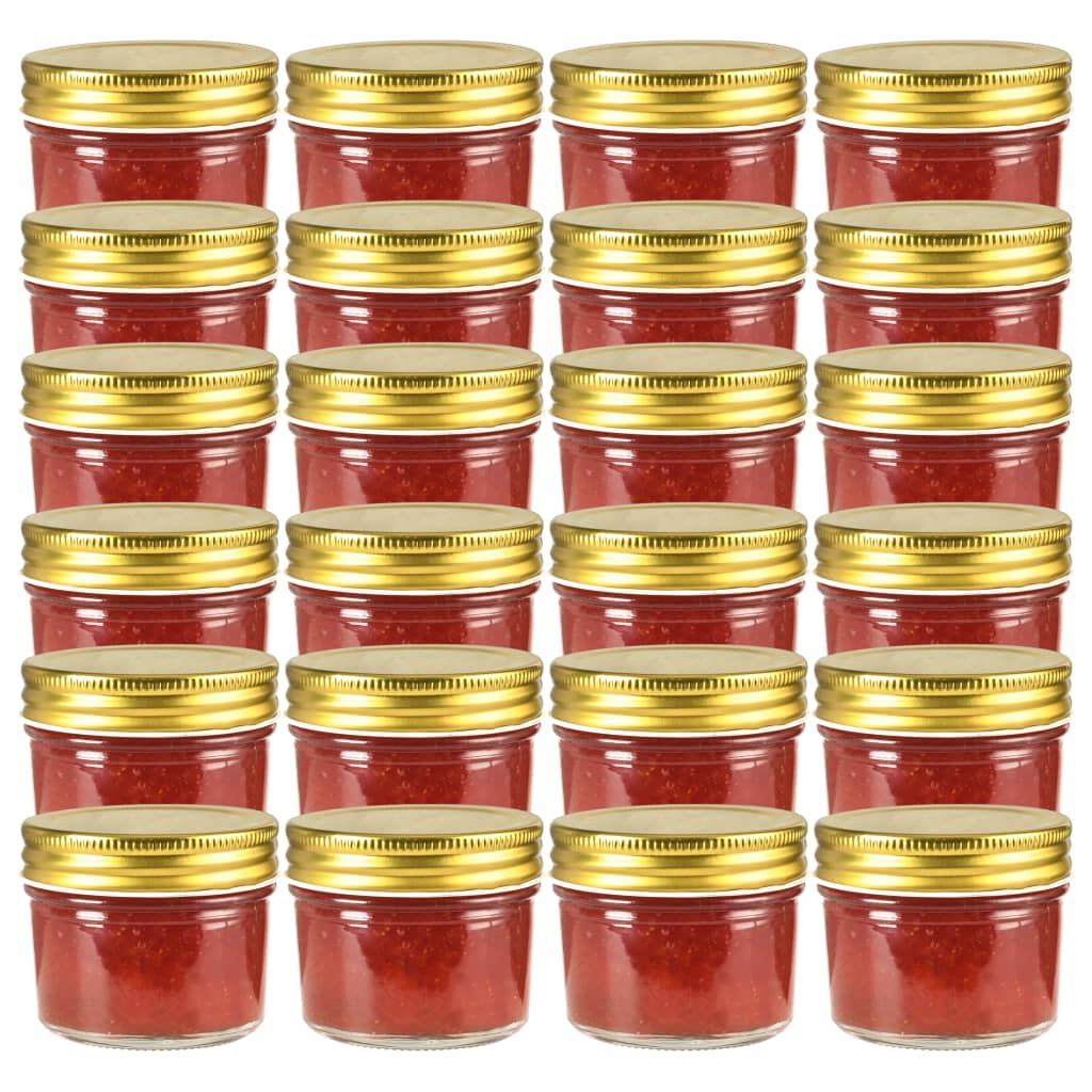 Marmeladengläser mit goldenen Deckeln 24 Stk. 110 ml