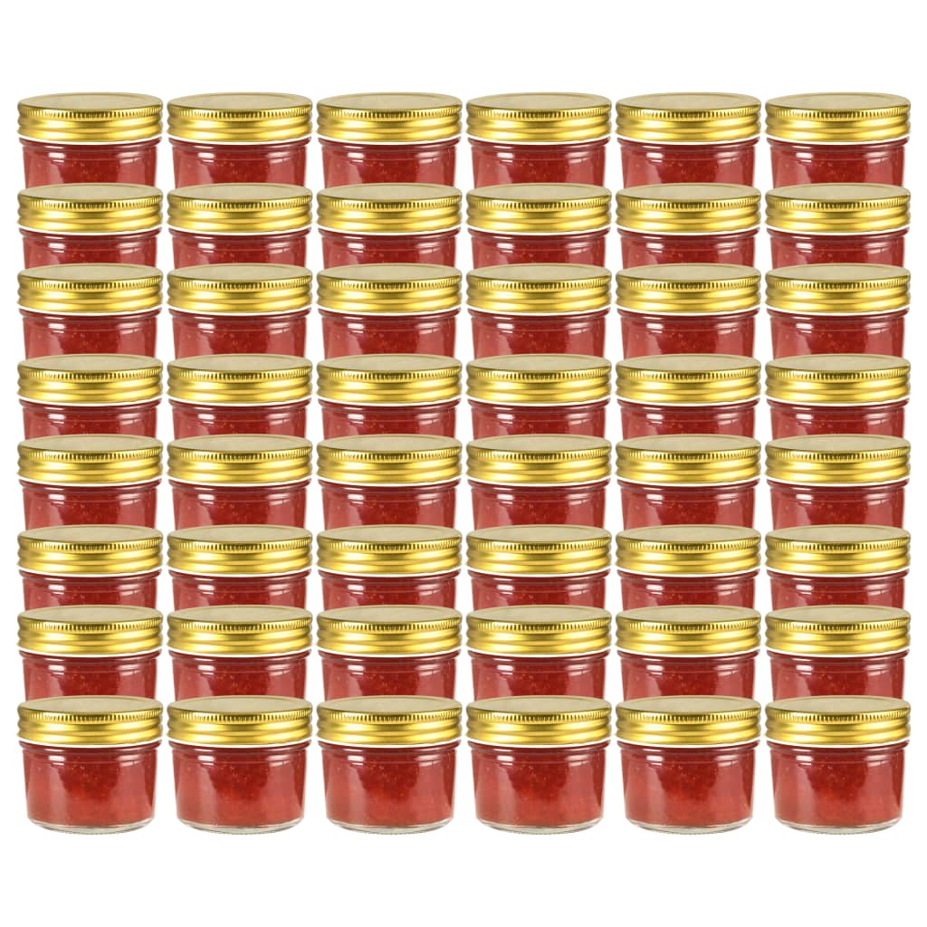 Marmeladengläser mit goldenem Deckel 48 Stk. 110 ml