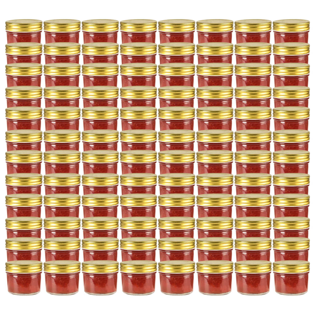 Marmeladengläser mit goldenem Deckel 96 Stk. 110 ml