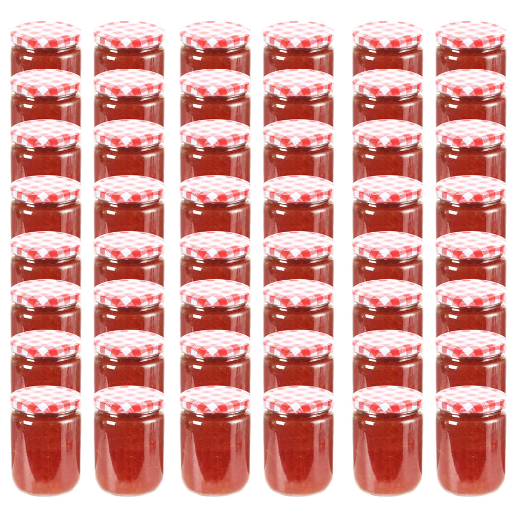 Marmeladengläser mit Weißem/Rotem Deckel 48 Stk. 230 ml