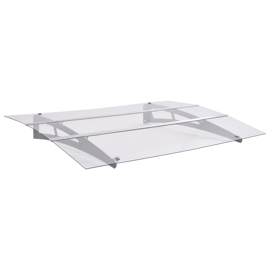 Dørkapsel Sølv og Transparent 120x90 cm Polycarbonat