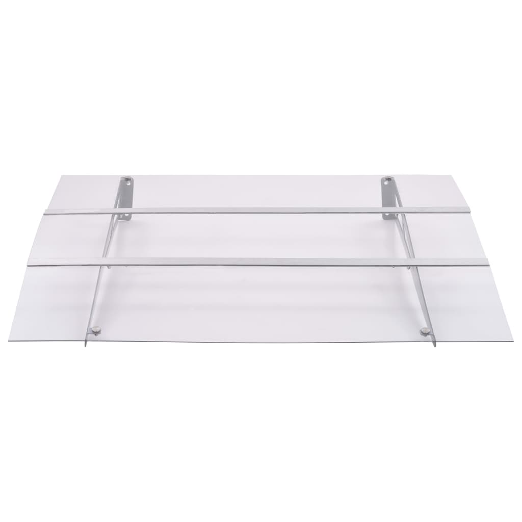 Dørkapsel Sølv og Transparent 120x90 cm Polycarbonat