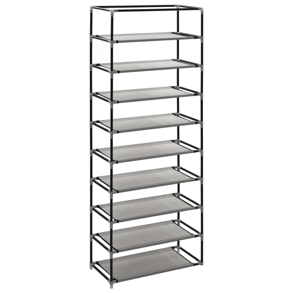 Schuhschrank mit Abdeckung Grau 57 x 29 x 162 cm Stoff