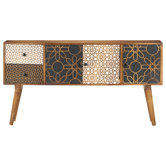 Sideboard mit Druckmustern 130x30x70 cm Massivholz Mango