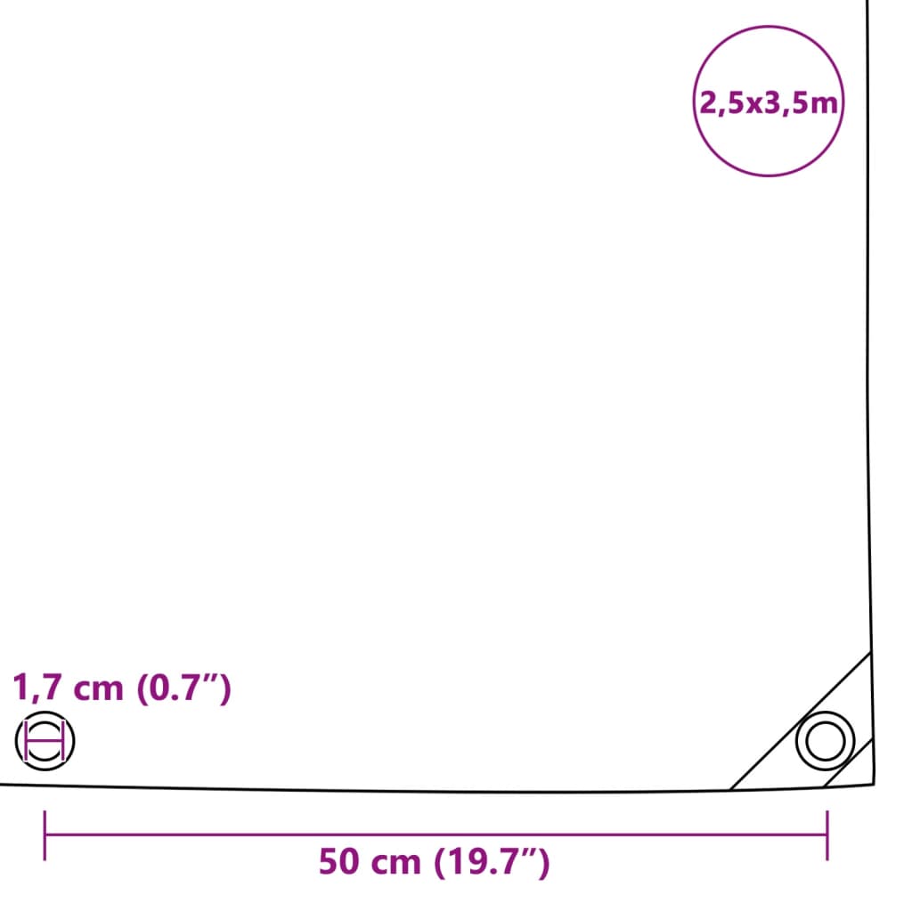 Presenning 650 g/m² 2,5 x 3,5 m Blå