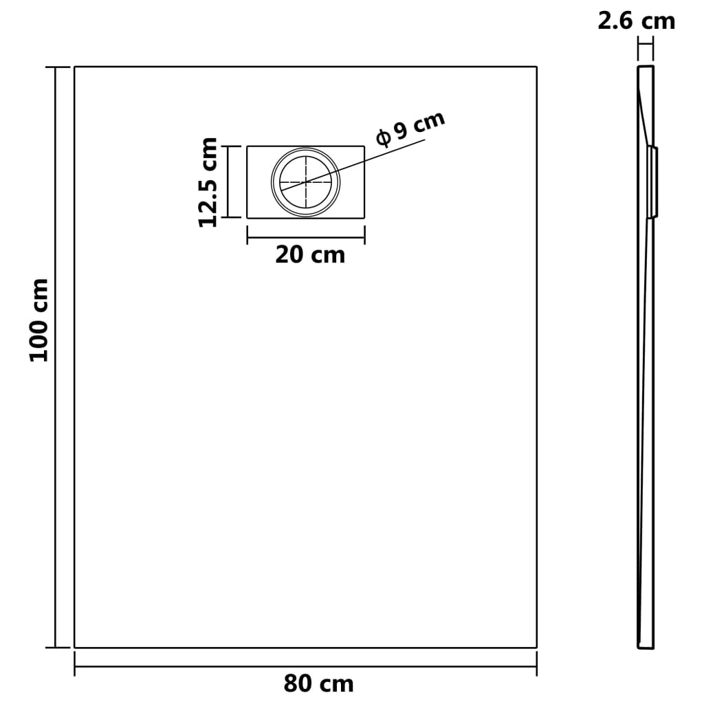 Brusebakke SMC Hvid 100×80 cm
