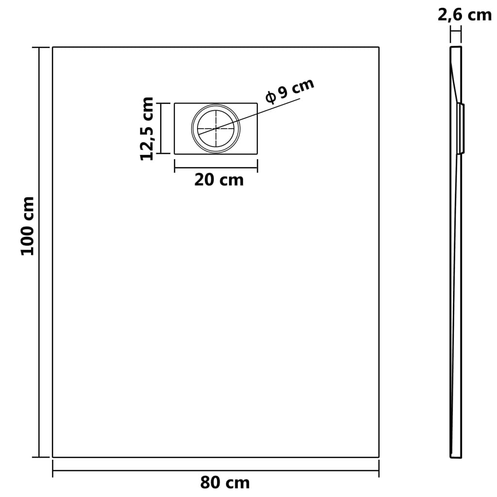Brusebakke SMC Sort 100×80 cm