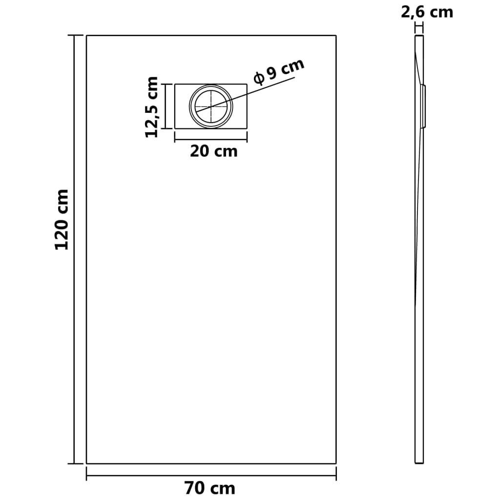 Brusebakke SMC Sort 120×70 cm