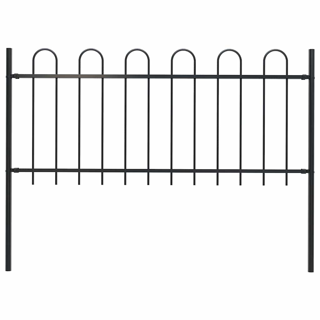 Havehegn med jerndesign stål 1,8 m sort