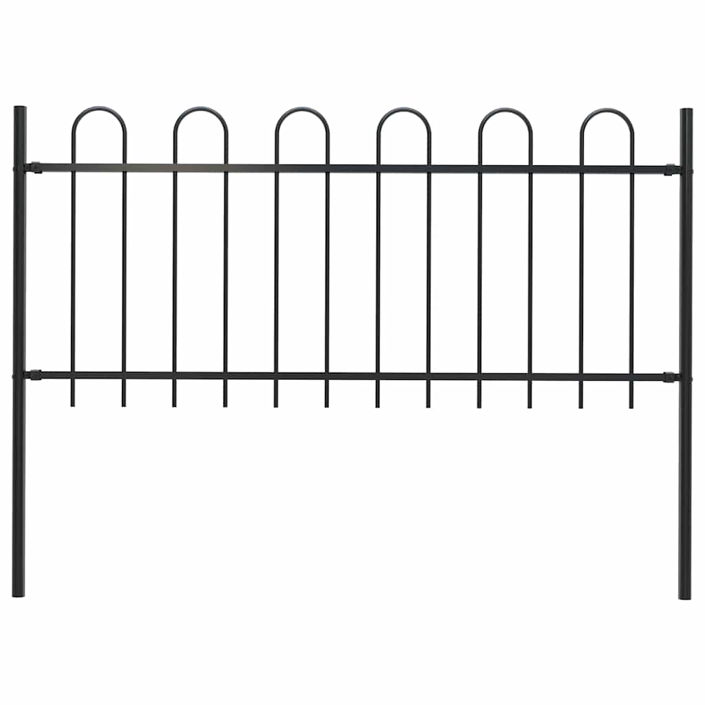 Havehegn med jerndesign stål 1,8 m sort