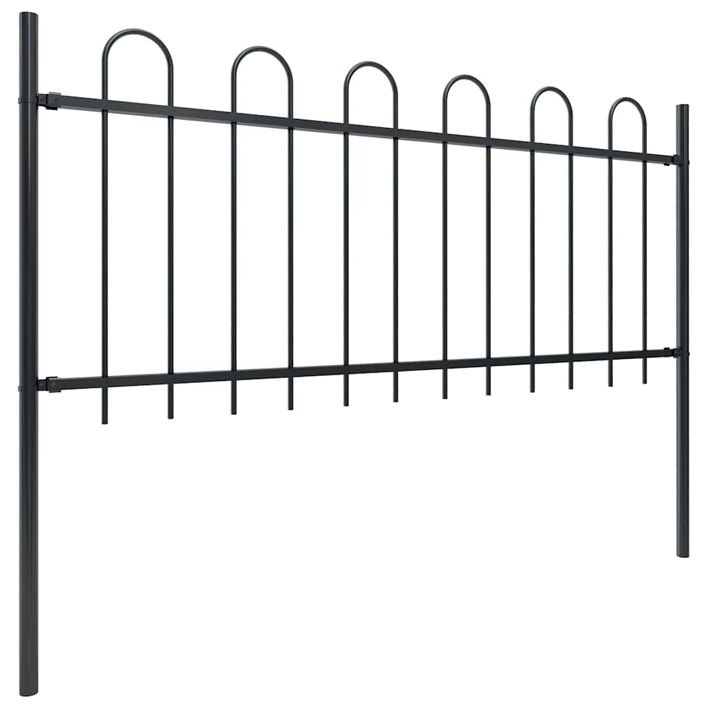 Havehegn med jerndesign stål 1,8 m sort