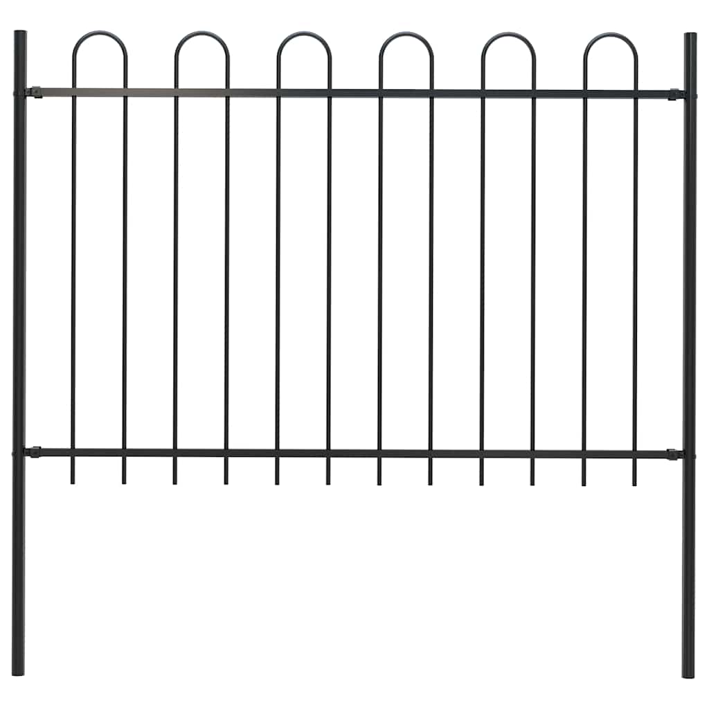 Havehegn med jerndesign stål 1,8 m sort