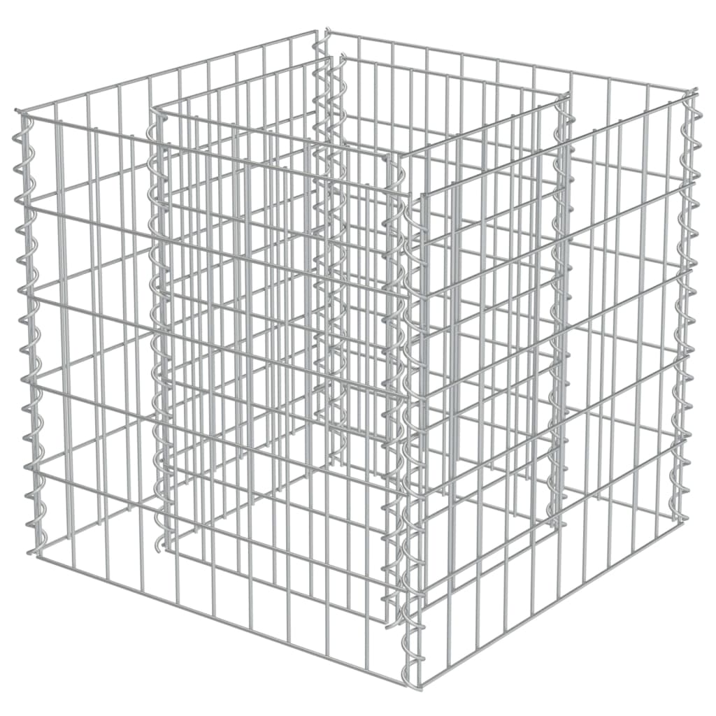Gabion højbed galvaniseret stål 50×50×50 cm