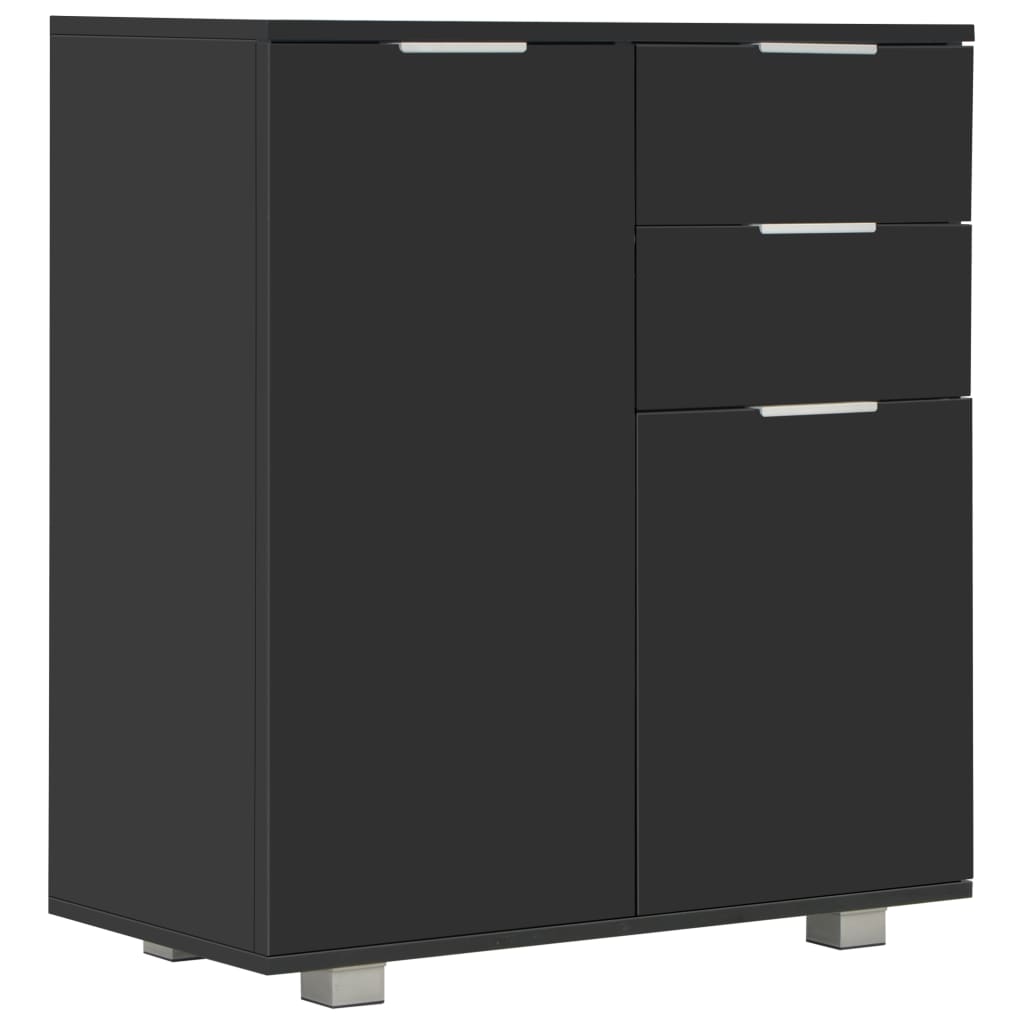 Sideboard Hochglanz-Schwarz 71x35x80 cm Holzwerkstoff