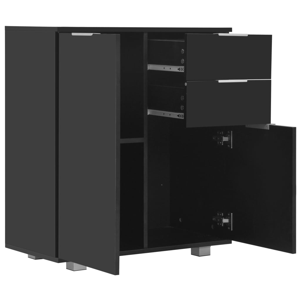 Sideboard Hochglanz-Schwarz 71x35x80 cm Holzwerkstoff