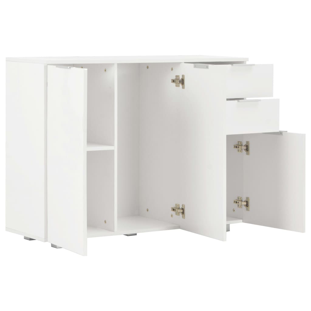 Skænk Højglans Hvid 107x35x80,5 cm