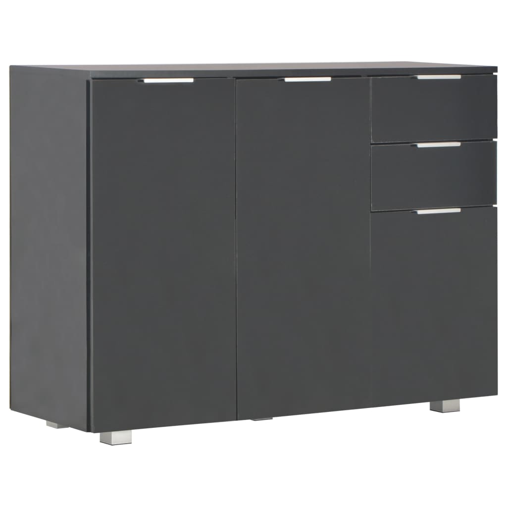 Skænk Højglans Sort 107x35x80,5 cm