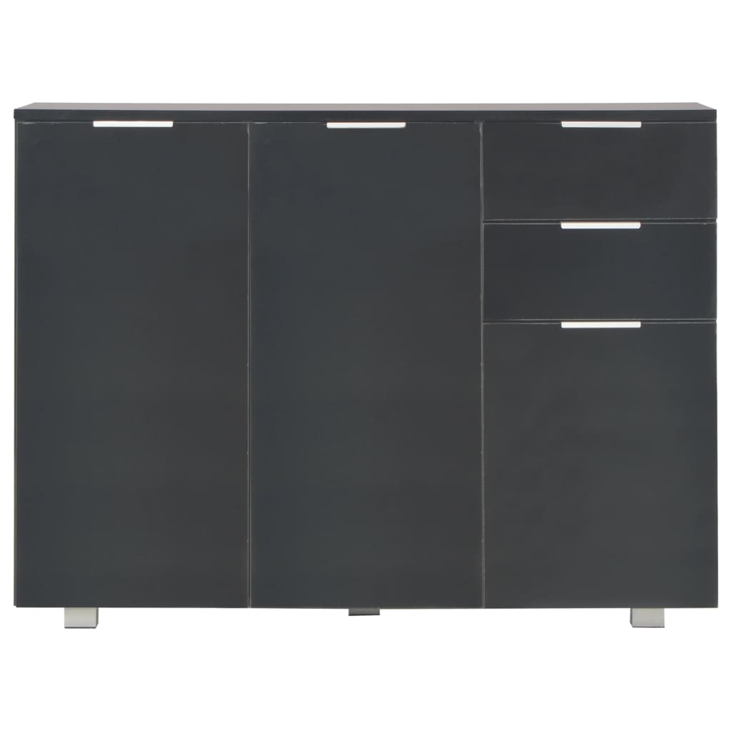 Skænk Højglans Sort 107x35x80,5 cm