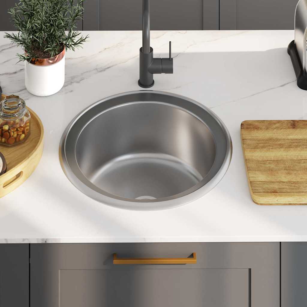 Einbauspüle mit Sieb und Siphon Edelstahl