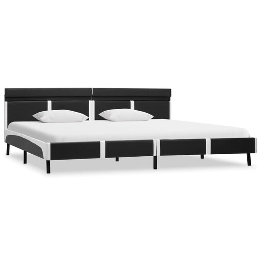 Bettgestell mit LED Grau Kunstleder 180x200 cm