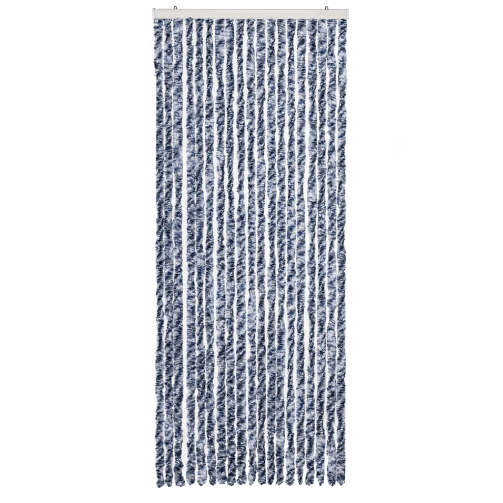 Insektenschutz-Vorhang Blau, Weiß und Silbern 56x185cm Chenille