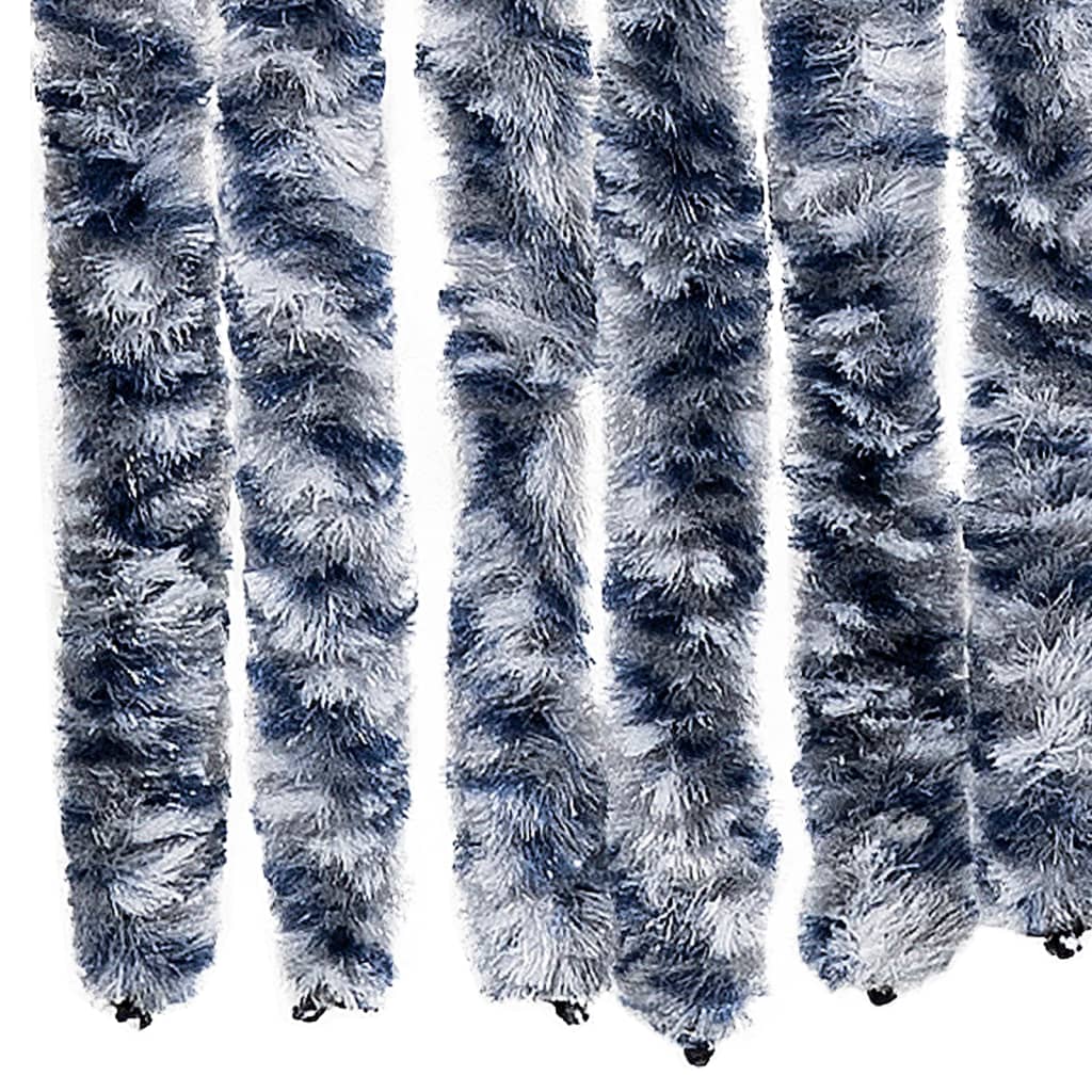 Insektenschutz-Vorhang Blau Weiß Silbern 100x220cm Chenille