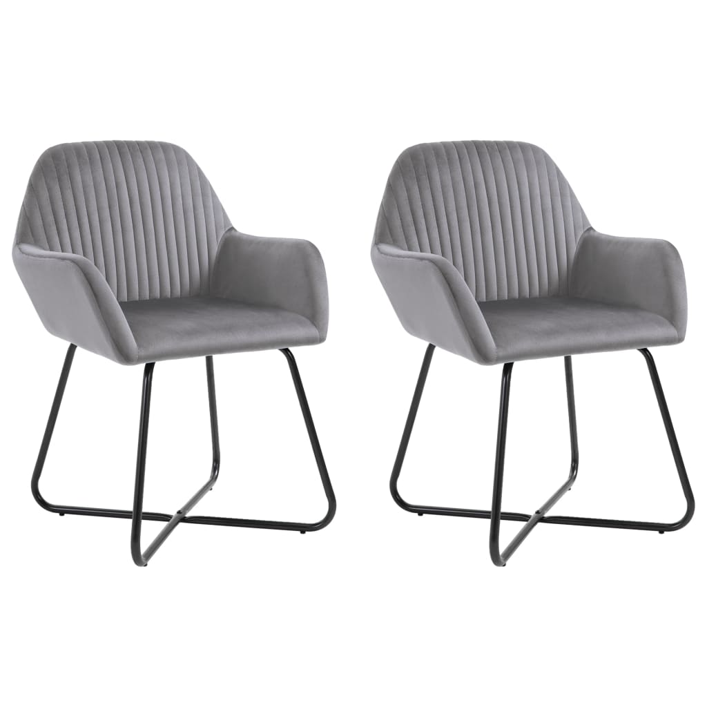 Spisestuestole 2 stk. Grey Velvet