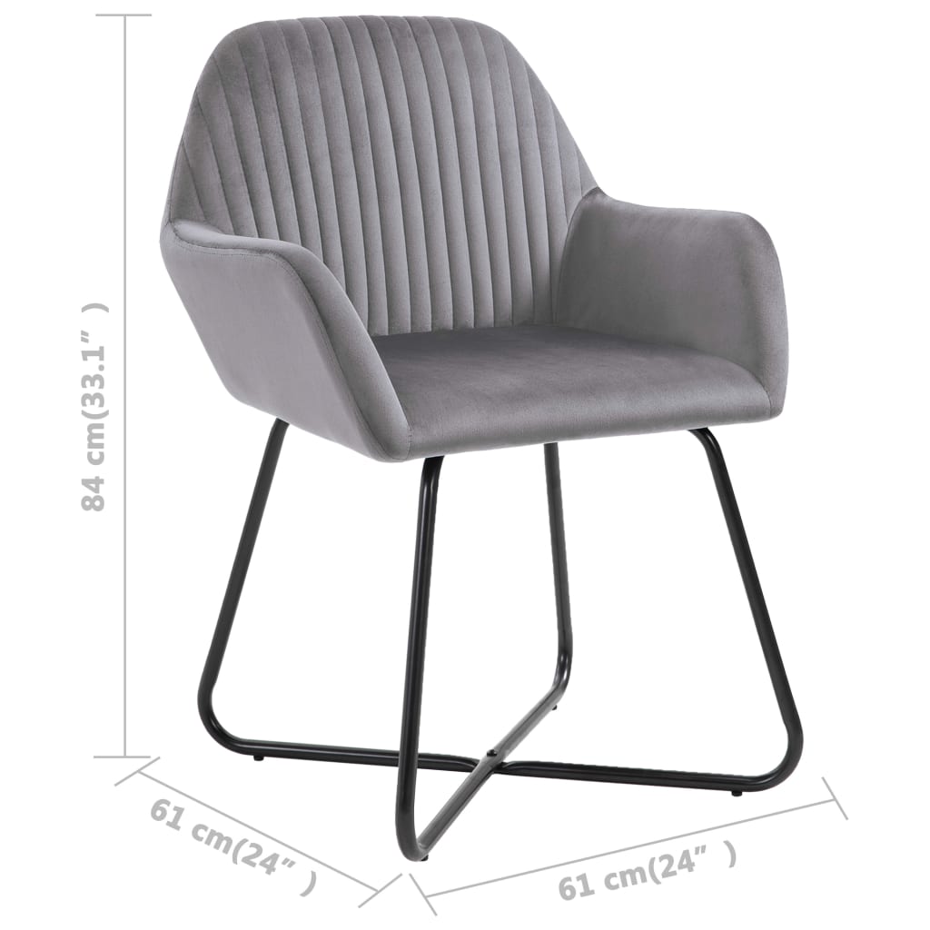 Spisestuestole 2 stk. Grey Velvet
