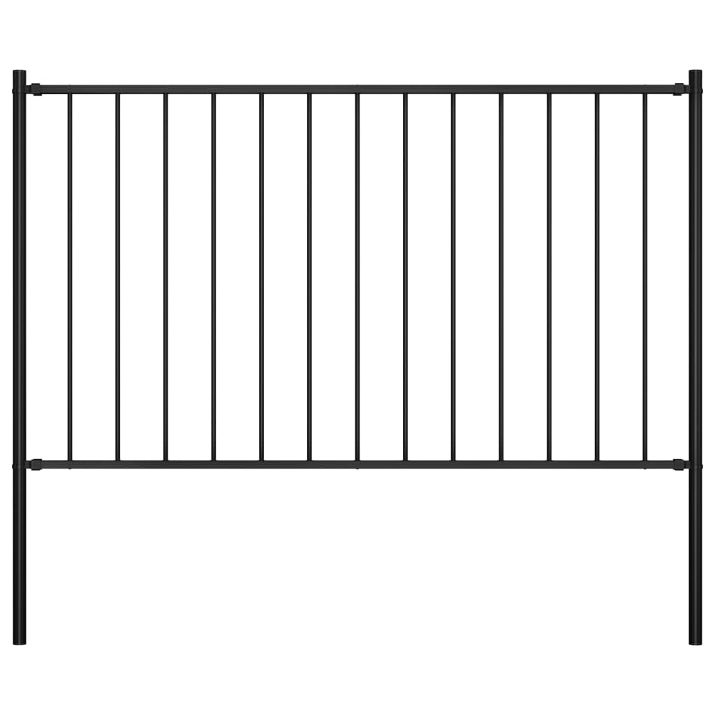 Zaunfeld mit Pfosten Pulverbeschichteter Stahl 1,7 x 1,25 m