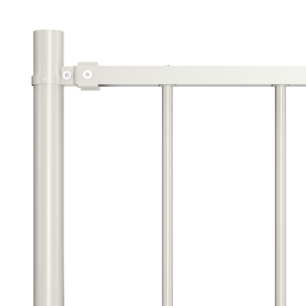 Zaunelement mit Pfosten Pulverbeschichteter Stahl 1,81x1,25 m Weiß