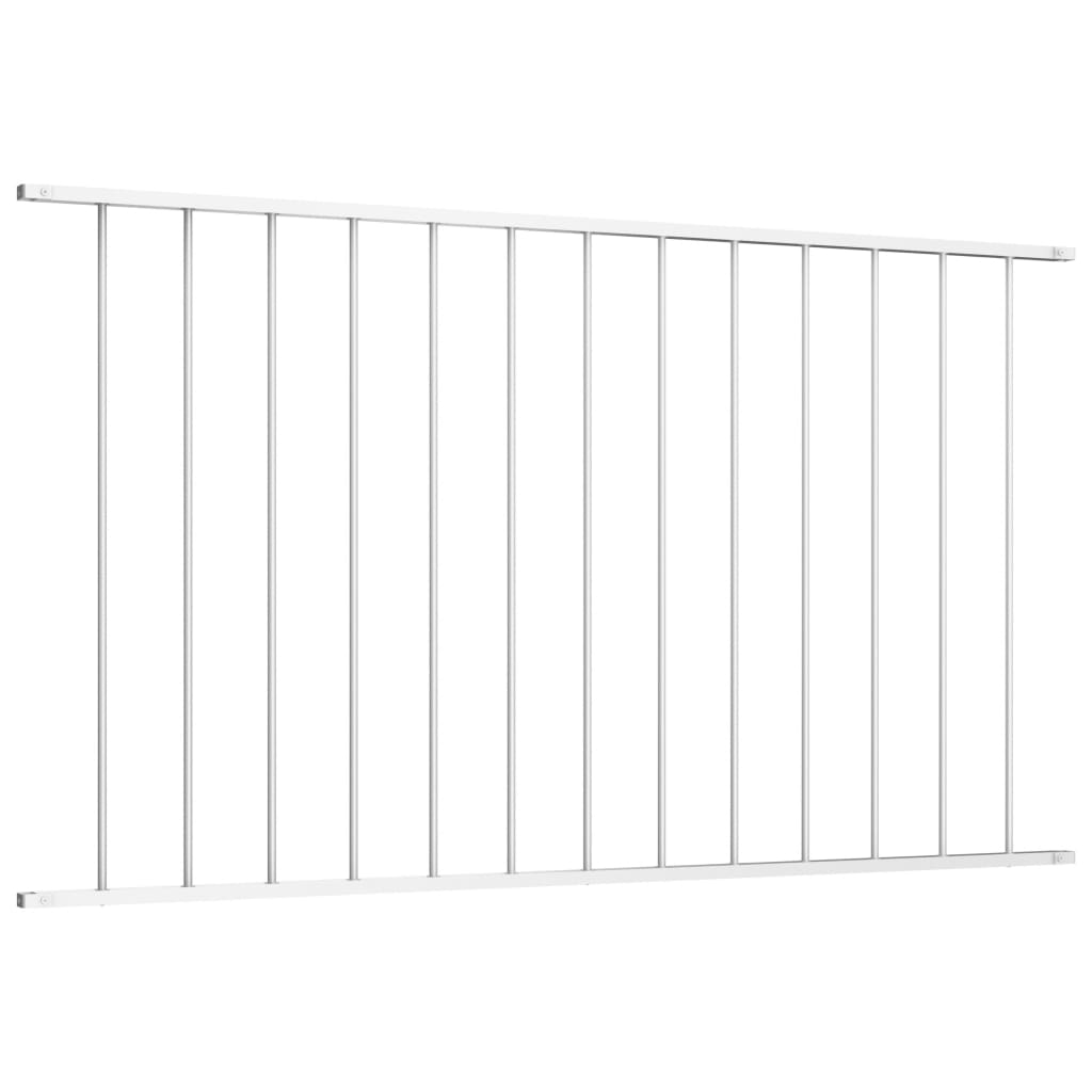 Zaunelement Pulverbeschichteter Stahl 1,7x1,25 m Weiß