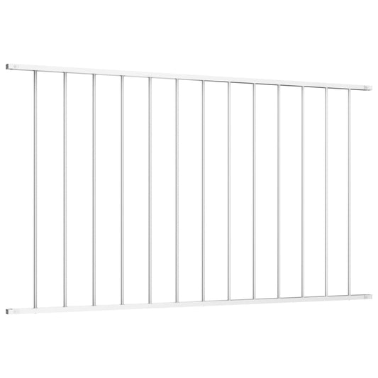 Zaunelement Pulverbeschichteter Stahl 1,63x1,25 m Weiß