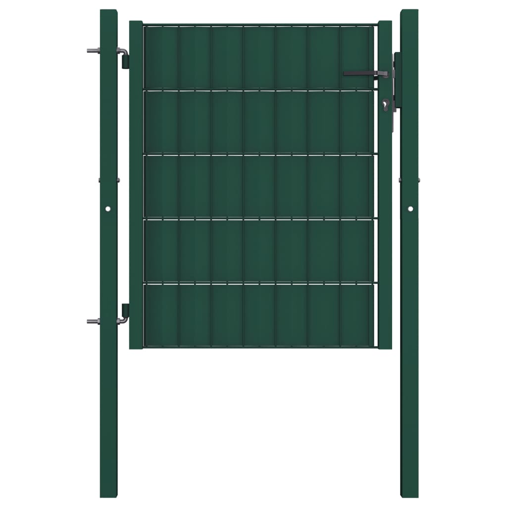 Hegnslåg PVC og Stål 100x81 cm Grøn