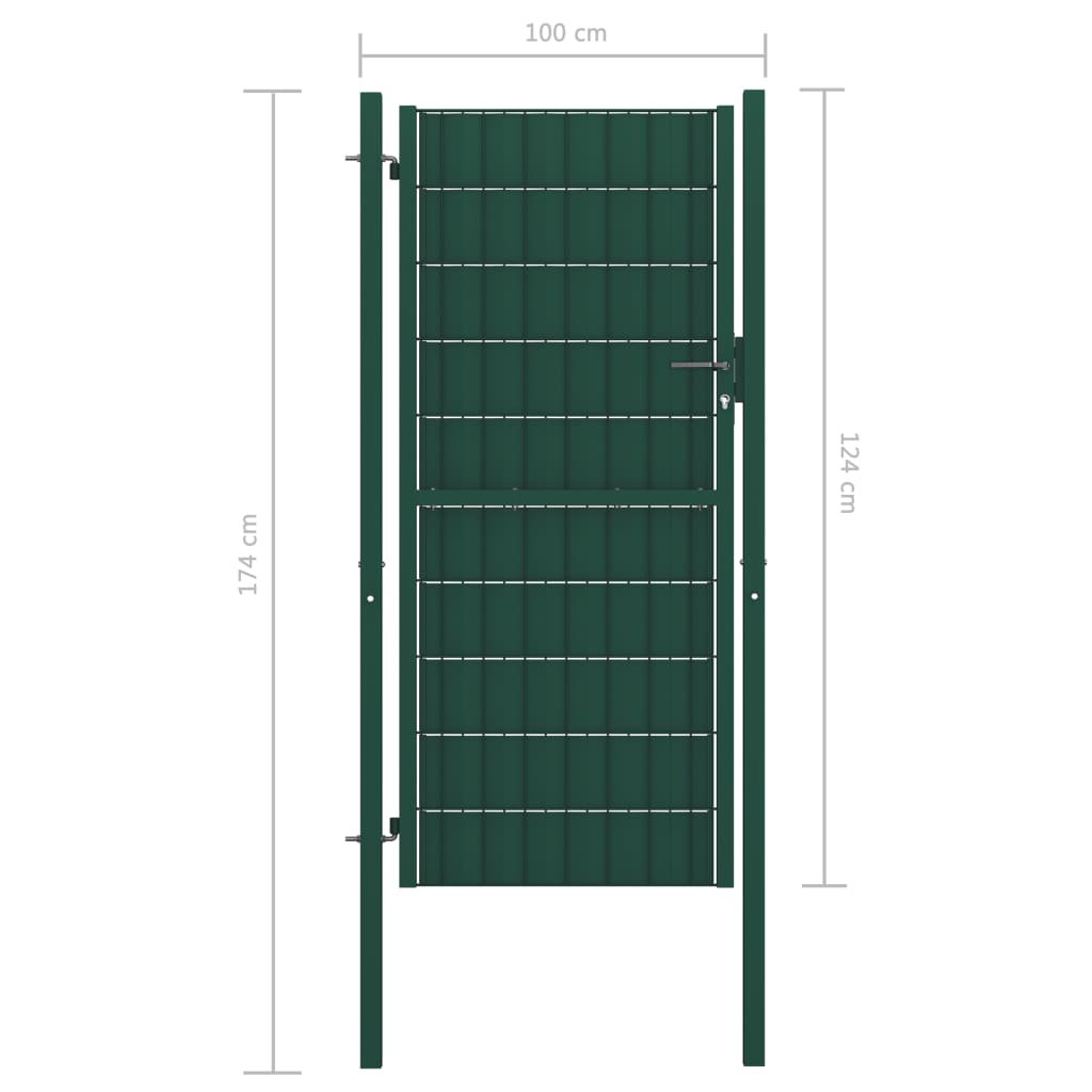 Hegnslåge PVC og Stål 100x124 cm Grøn
