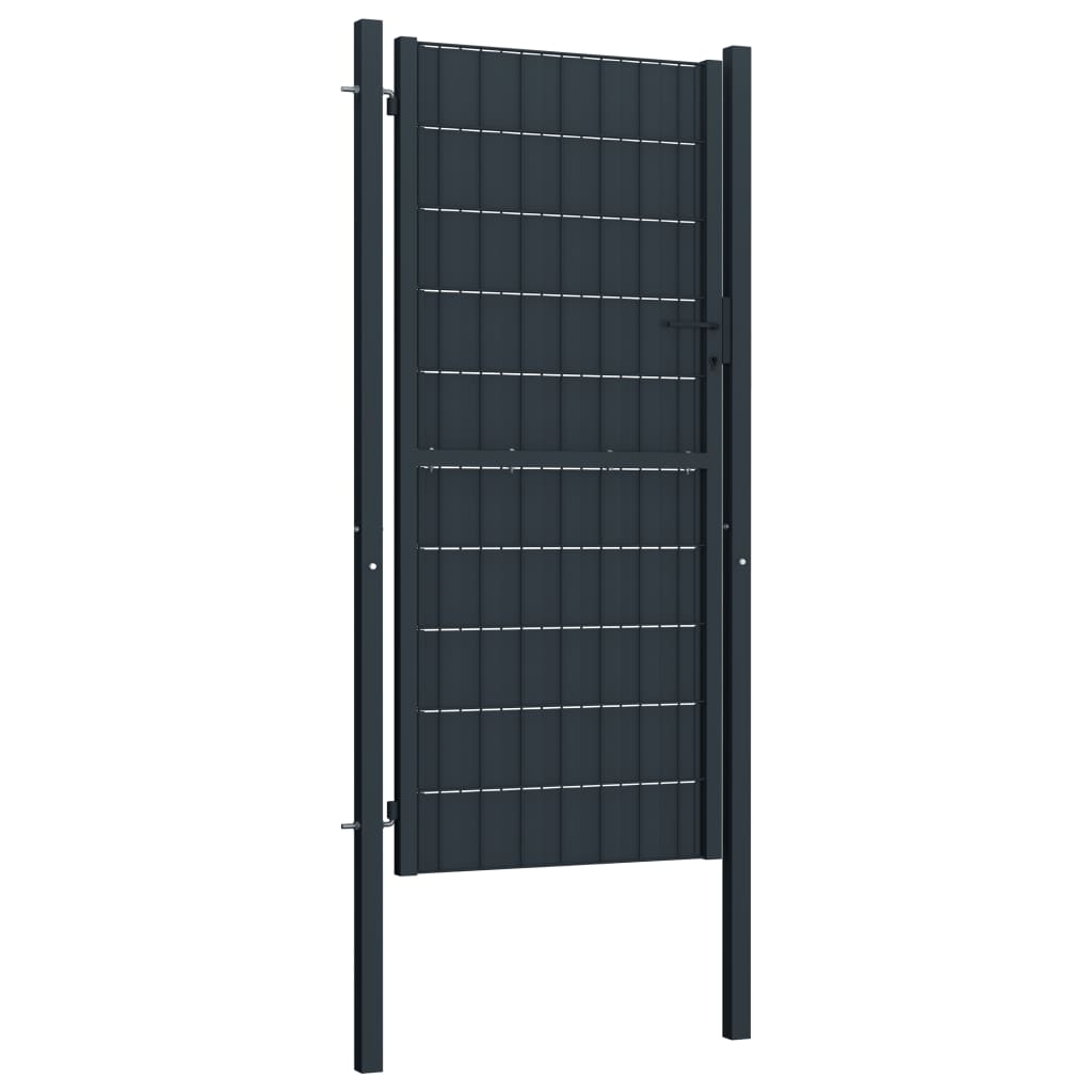 Hegnslåg PVC og Stål 100x164 cm Antracit