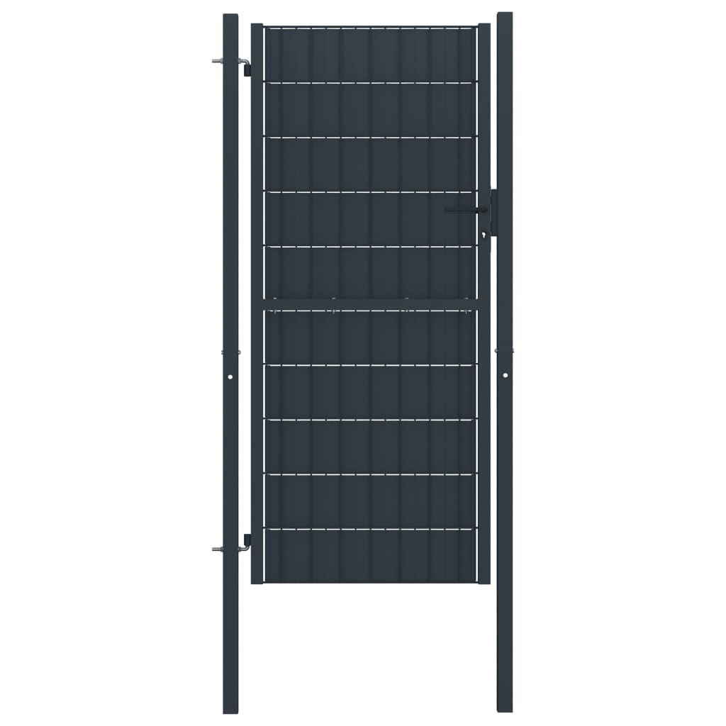 Hegnslåg PVC og Stål 100x204 cm Antracit