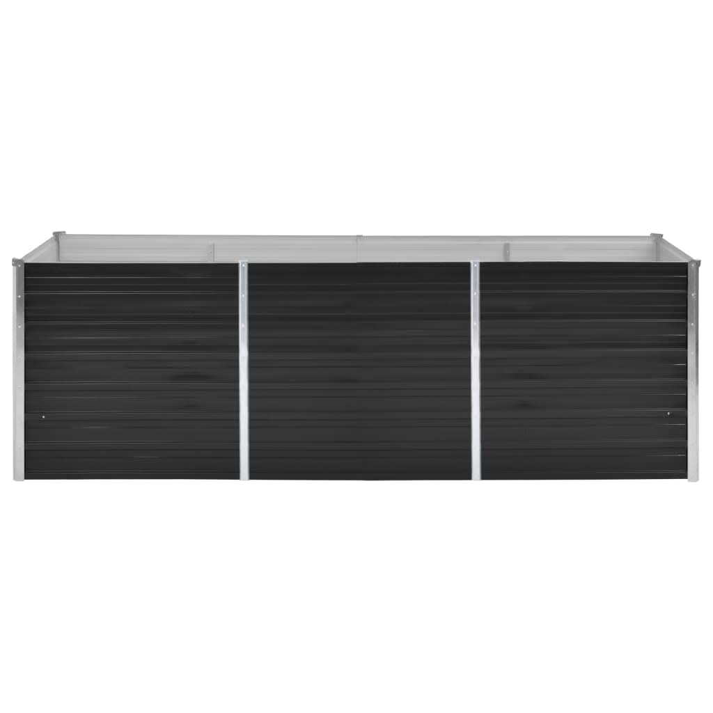 Garten-Hochbeet Anthrazit 240 x 80 x 77 cm Verzinkter Stahl