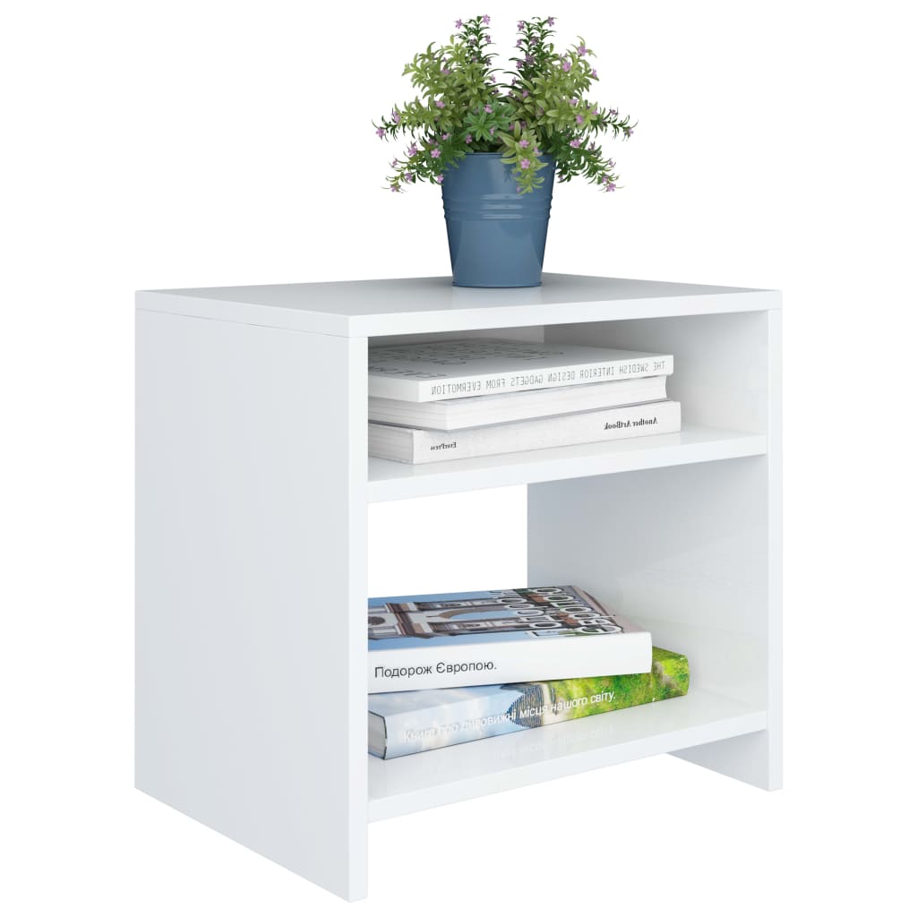 Sengeborde 2 stk Hvidt 40x30x40 cm træmateriale