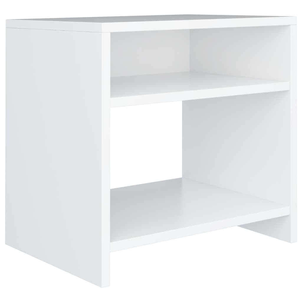 Sengeborde 2 stk Hvidt 40x30x40 cm træmateriale