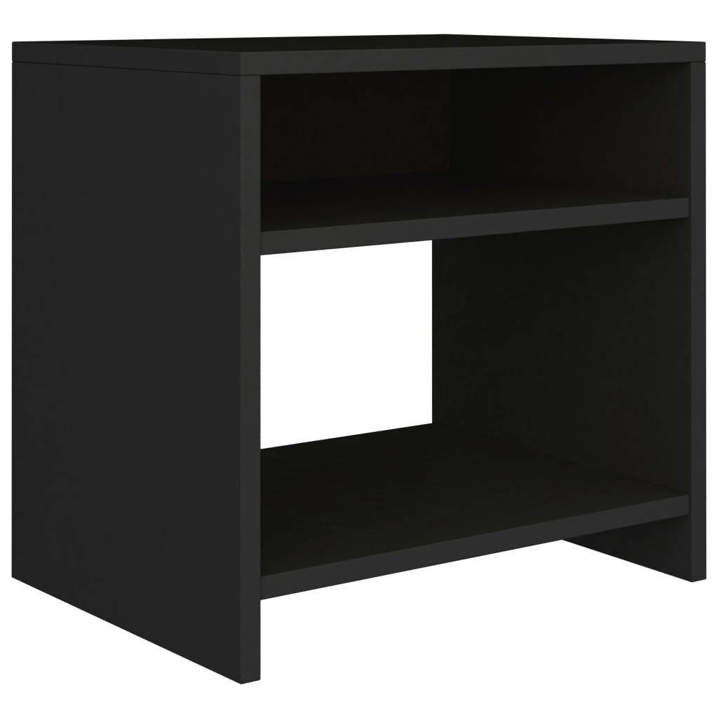 Sengeborde 2 stk Sort 40x30x40 cm træmateriale
